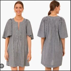 Tuckernuck Pomander Place Black Gingham Finley Flutter Sleeve Dress Size Medium